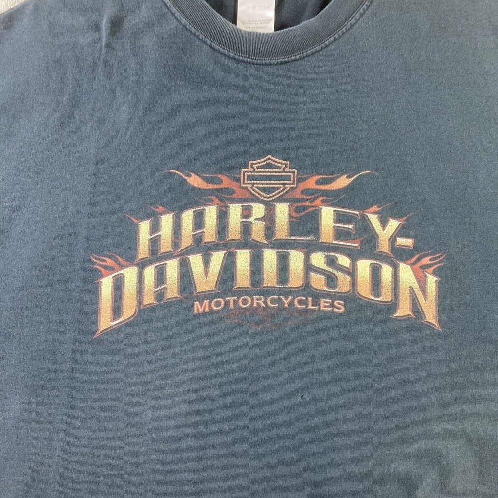 Vtg Harley Davidson Shirt Adult 2XL Black Motorcycle Biker USA Graphic Memphis